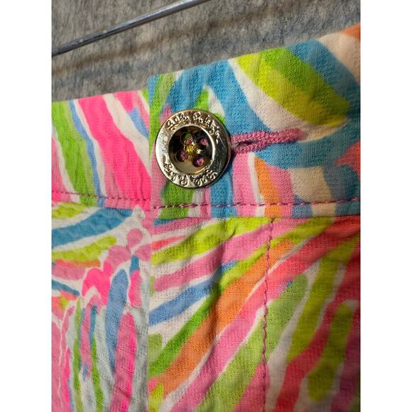 Lilly Pulitzer Womens Size 8 Cotton The Buttercup Short Bright Seashell - Picture 3 of 8